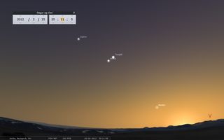 Venus, Júpíter, tunglið
